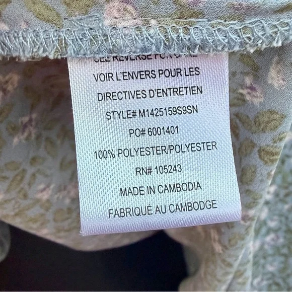 Bobeau Floral Green & Blue Hi Lo Blouse, SZ M NWOT - Picture 7 of 9